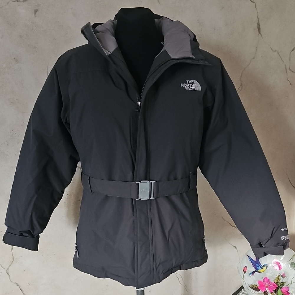 The Northface Charcoal Gray Hooded Belted Winter Parka Coat Girl's Size 18